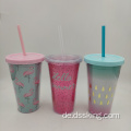 16oz Doppelwand Becher mit Stroh